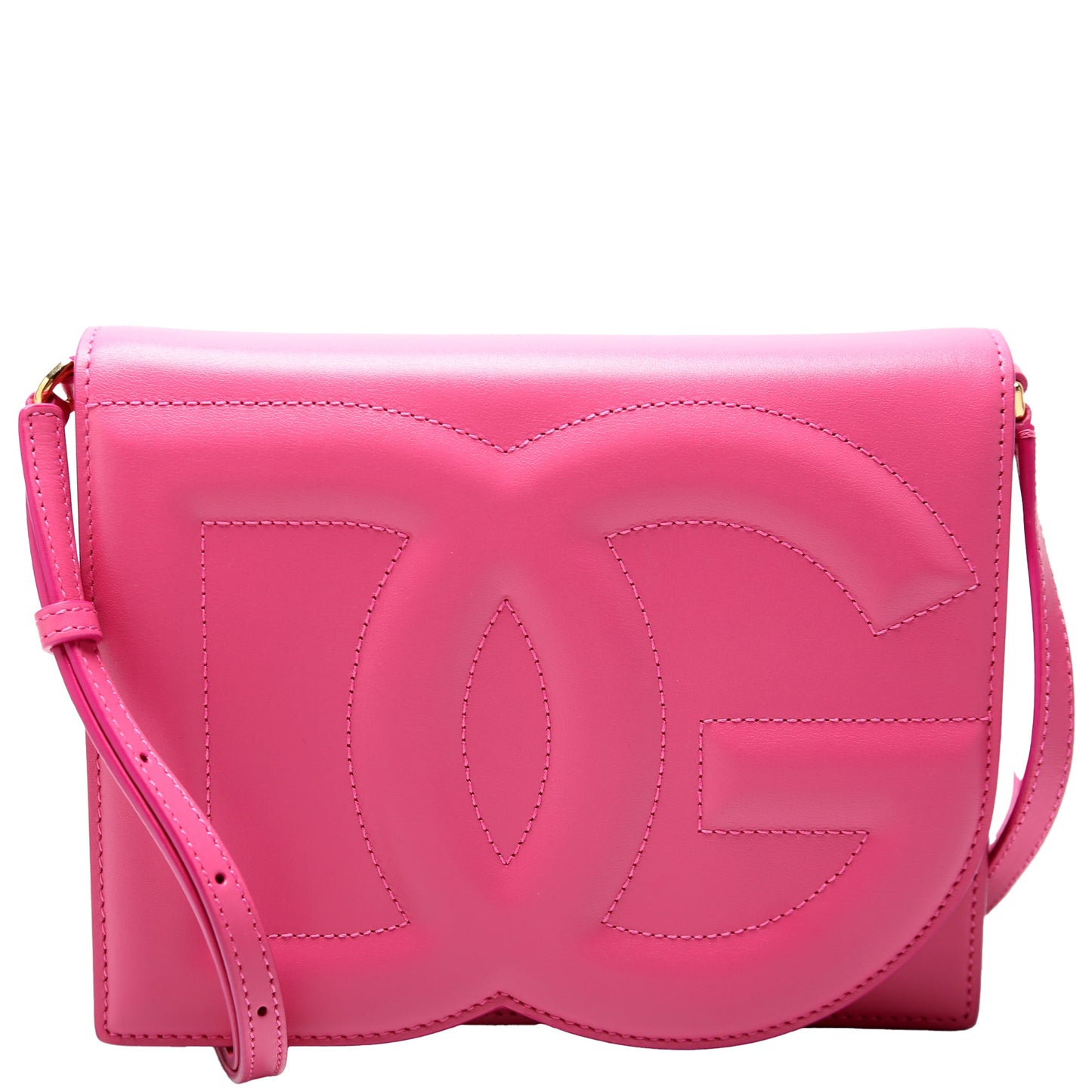 DG Logo Calfskin Flap Crossbody Bag