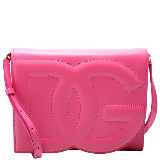 DG Logo Calfskin Flap Crossbody Bag