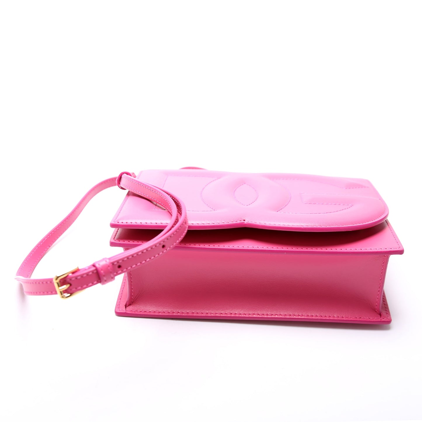 DG Logo Calfskin Flap Crossbody Bag