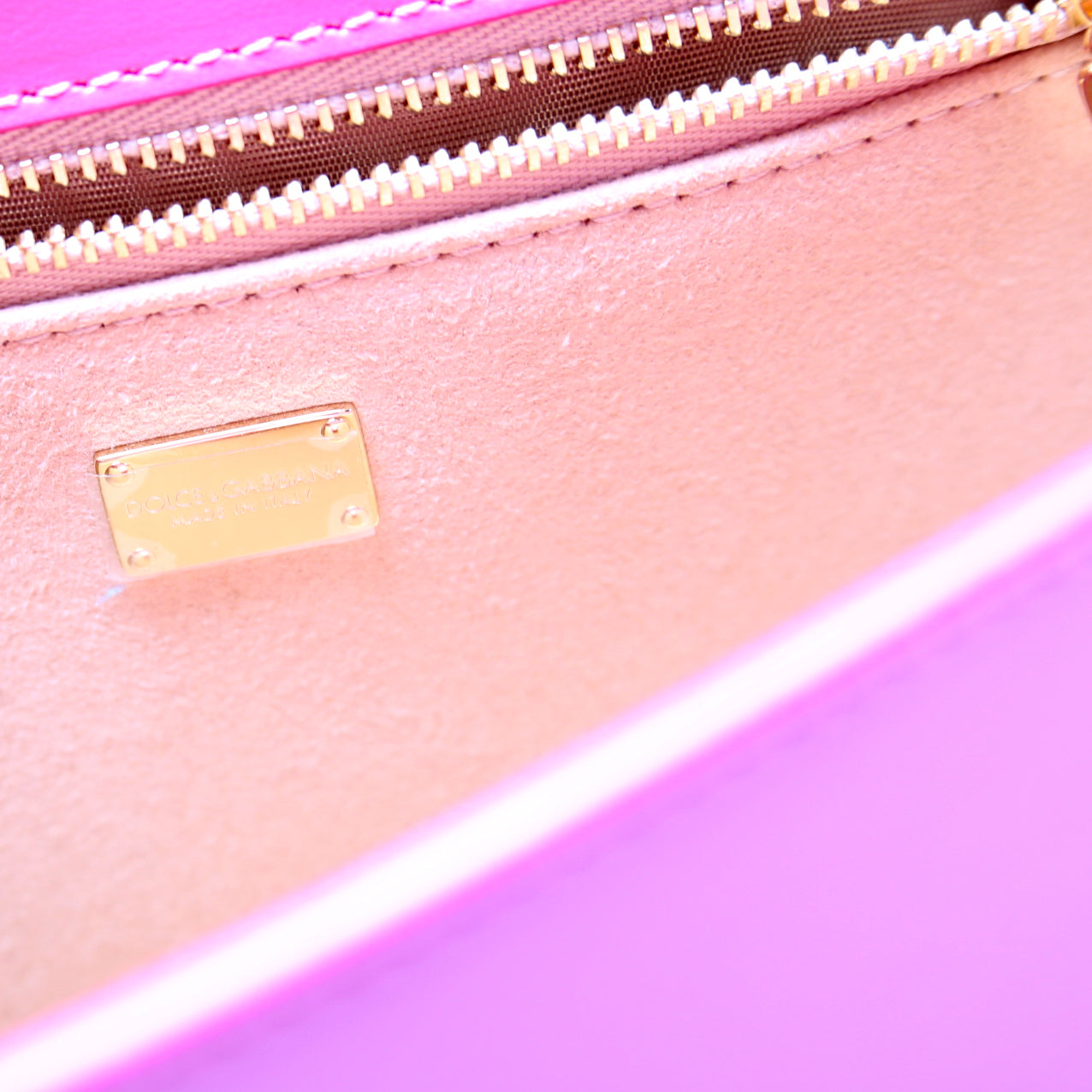 DG Logo Calfskin Flap Crossbody Bag