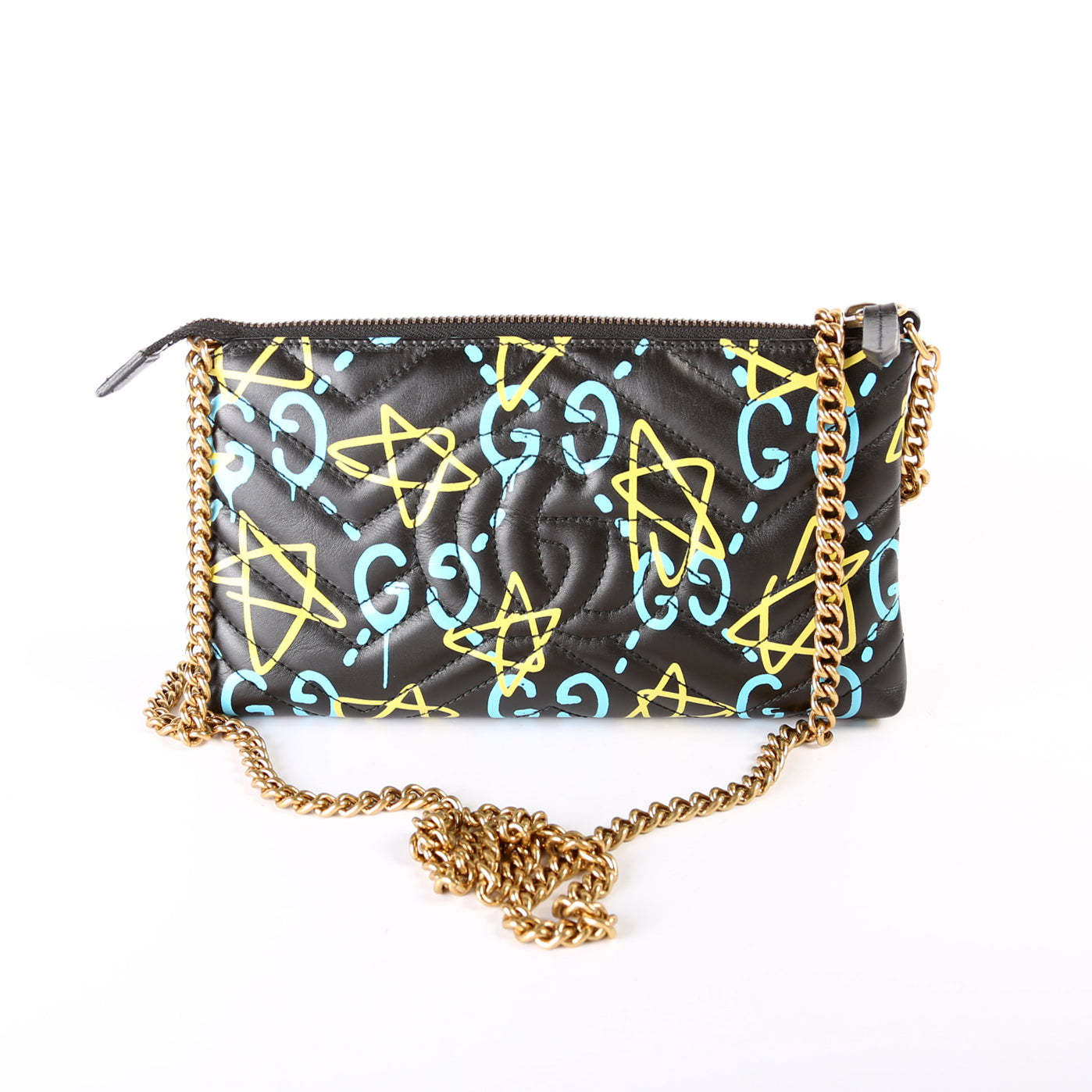 448098 Guccighost GG Marmont Mini Chain Bag