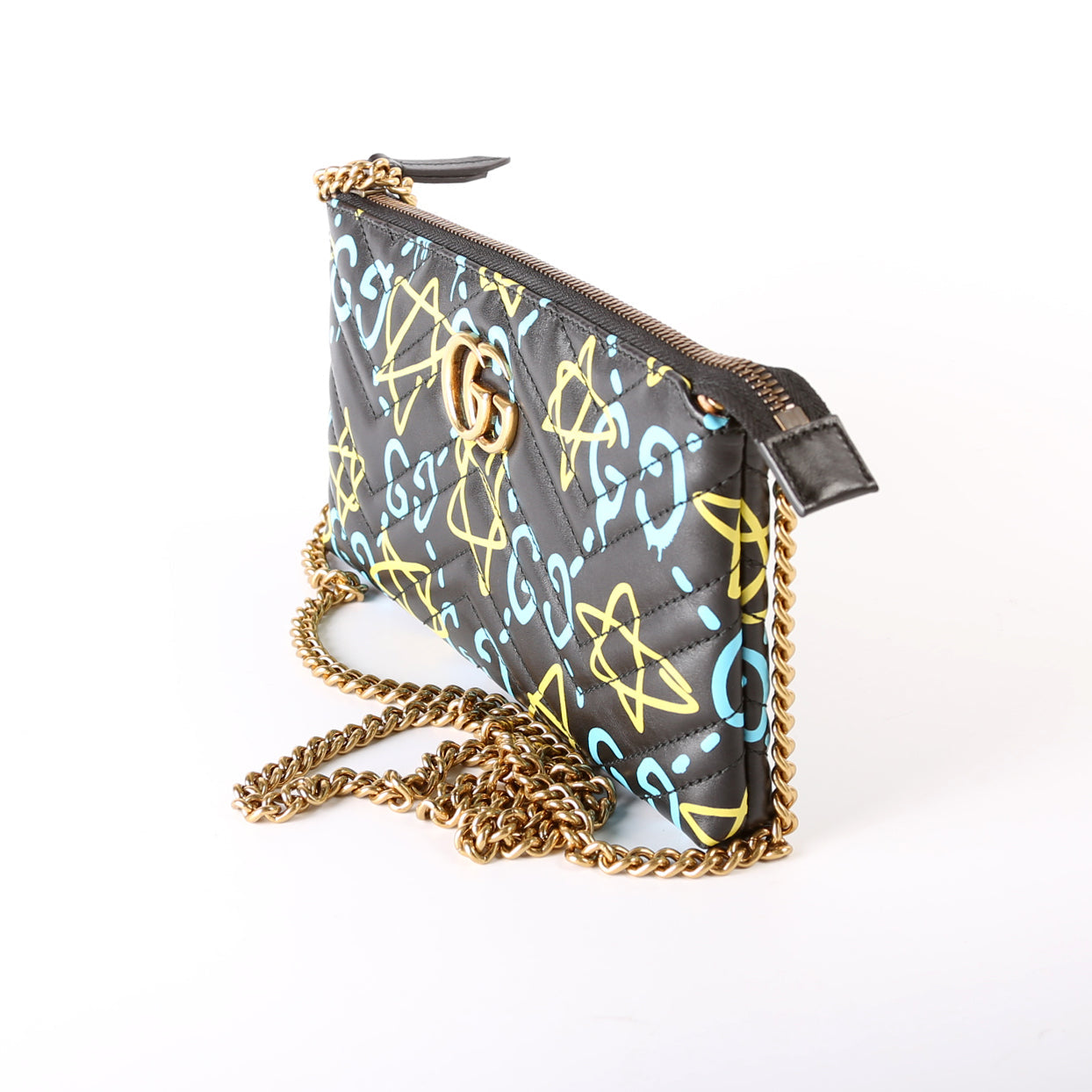 448098 Guccighost GG Marmont Mini Chain Bag