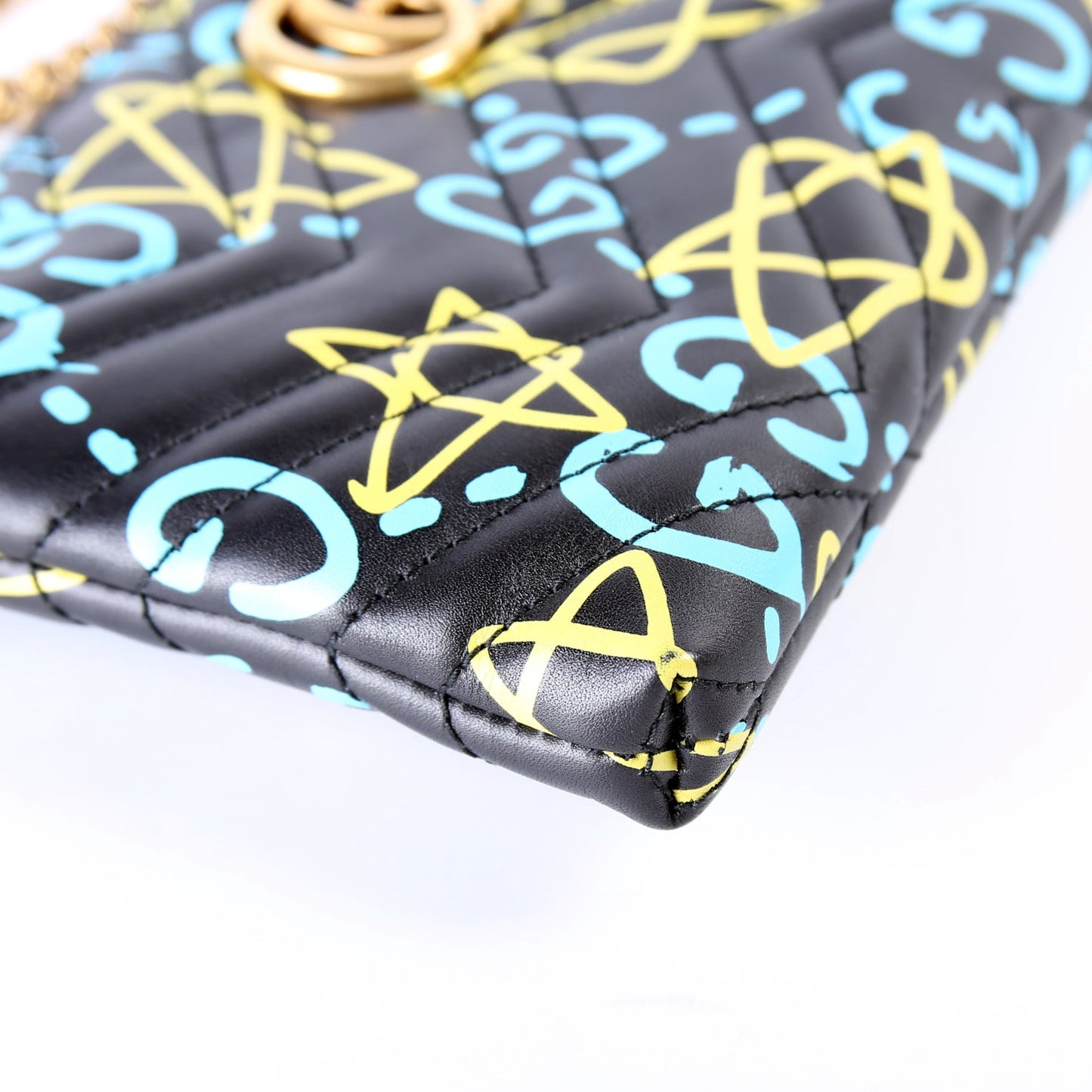 448098 Guccighost GG Marmont Mini Chain Bag