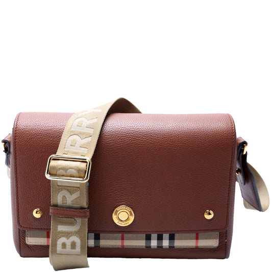 Note Crossbody Leather Vintage Check