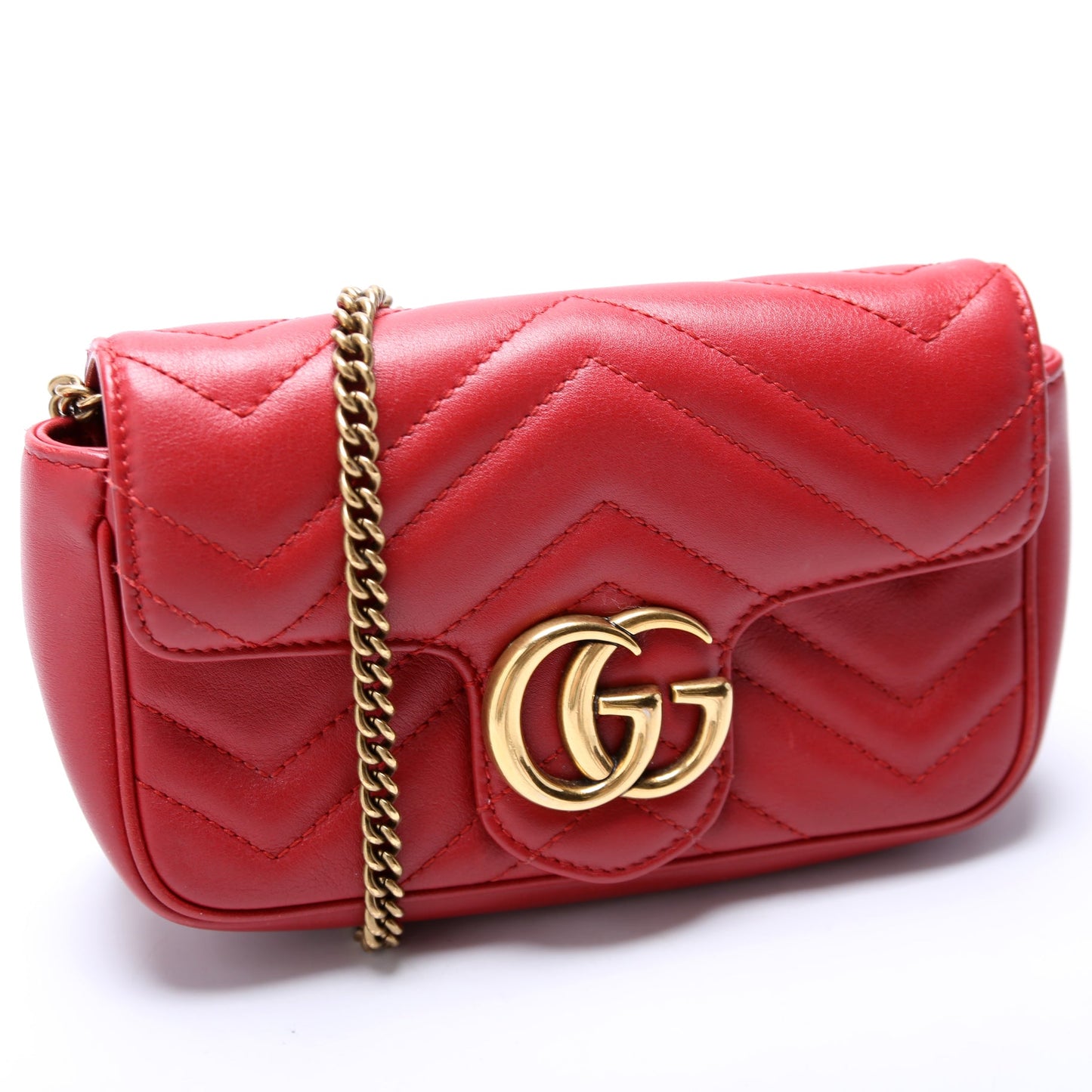 476433 Marmont Leather Super Mini Flap Red