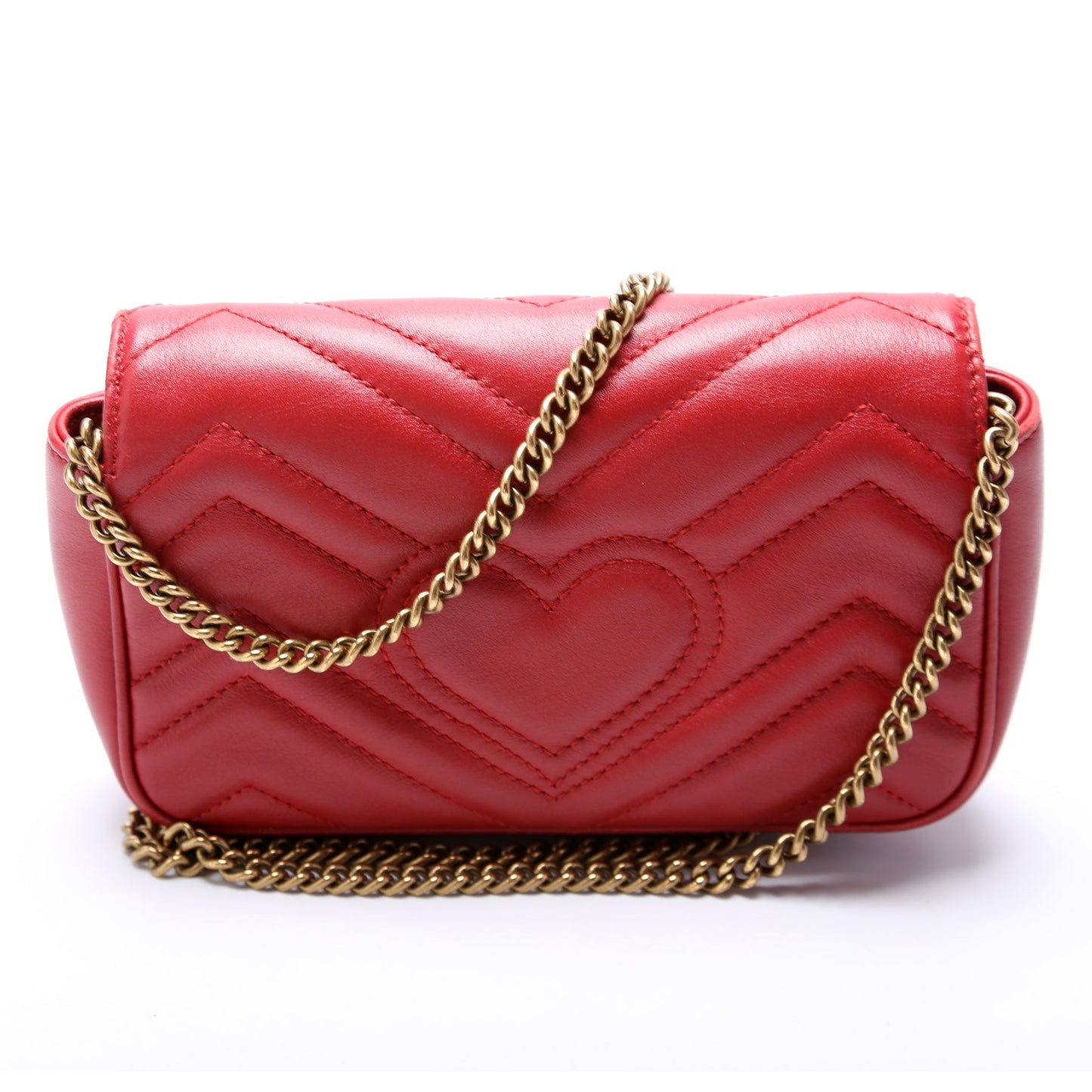 476433 Marmont Leather Super Mini Flap Red