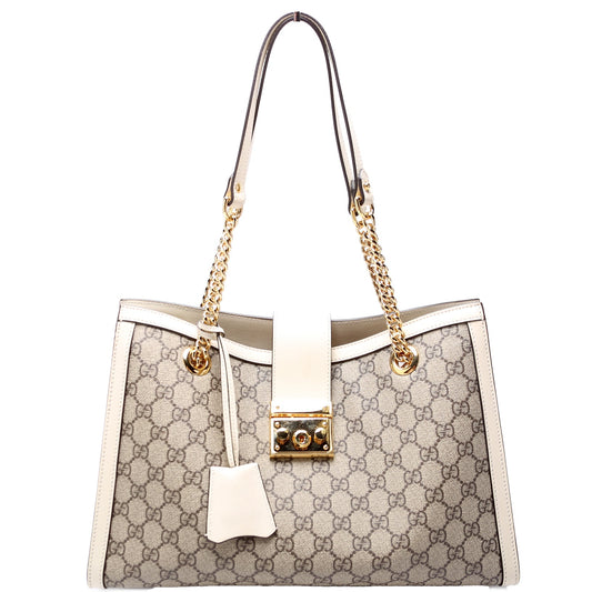 479197 Padlock GG Bees Shoulder Medium Cream