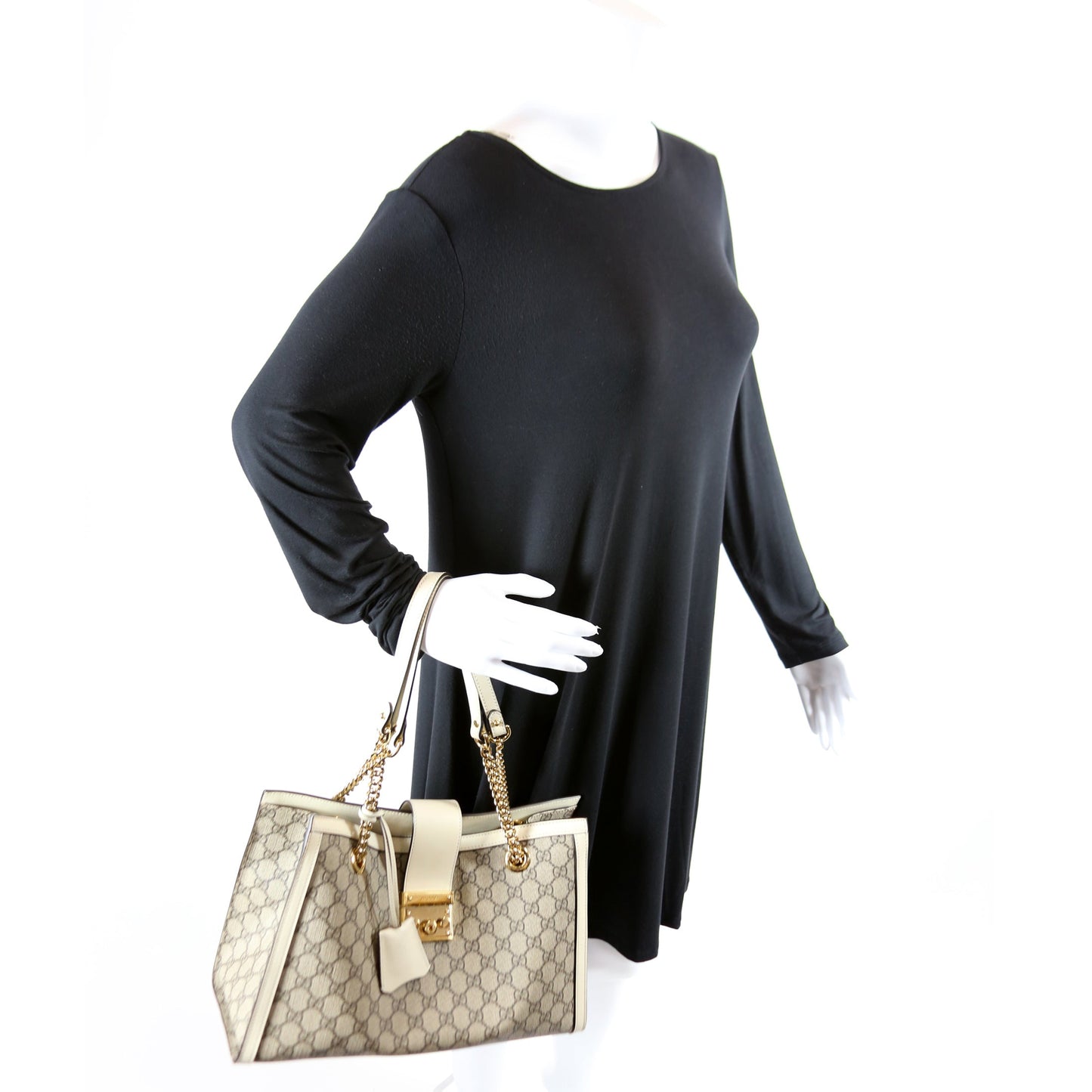 479197 Padlock GG Bees Shoulder Medium Cream