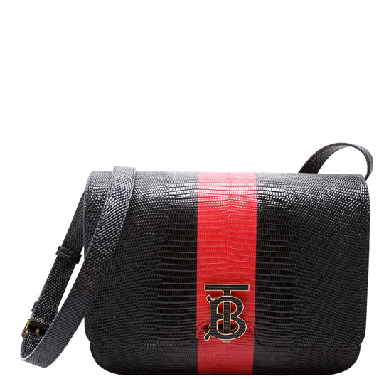 Brit Embossed Leather Crossbody Black