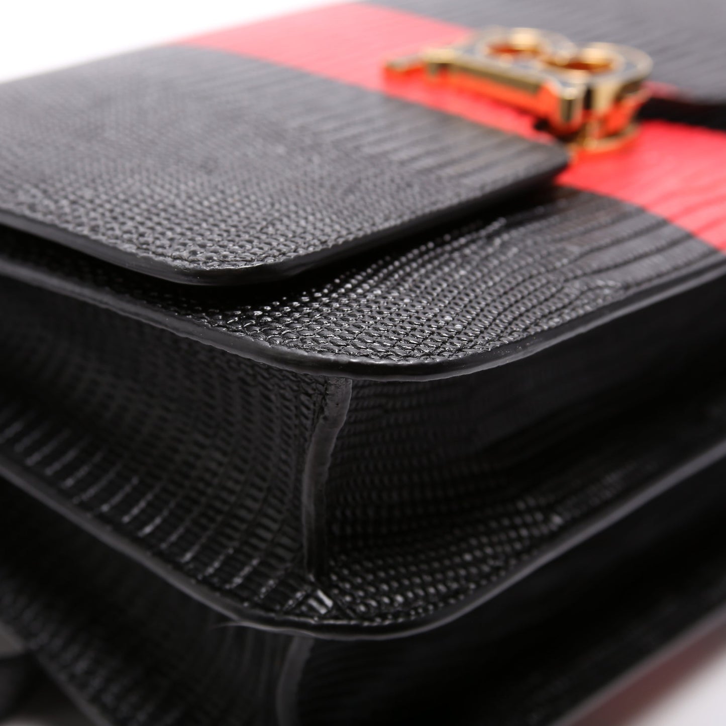 Brit Embossed Leather Crossbody Black