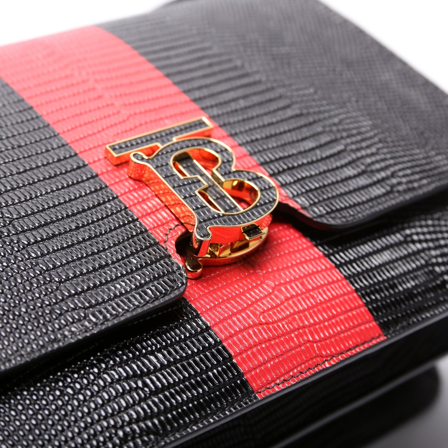 Brit Embossed Leather Crossbody Black
