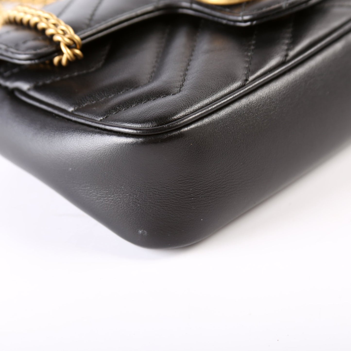 476433 Marmont Leather Super Mini Flap Black