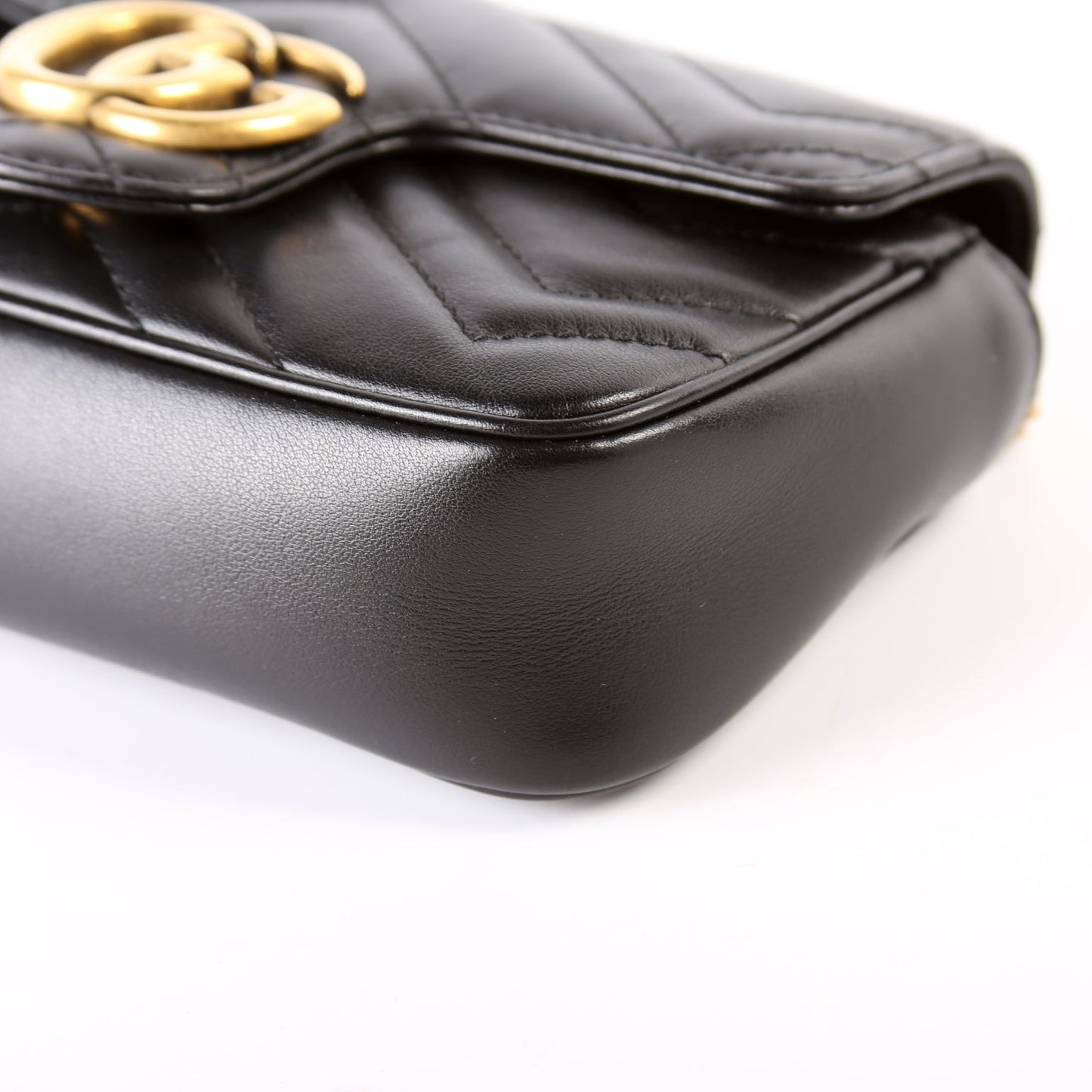 476433 Marmont Leather Super Mini Flap Black