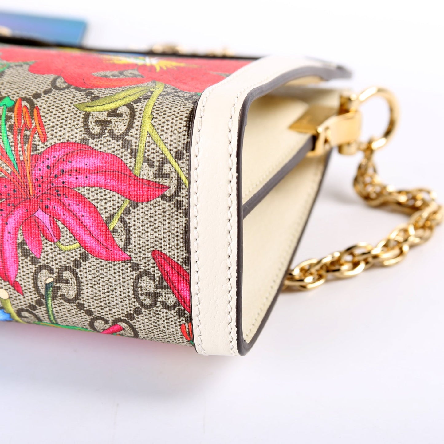 503877 GG Supreme Flora Ophidia Small Chain White