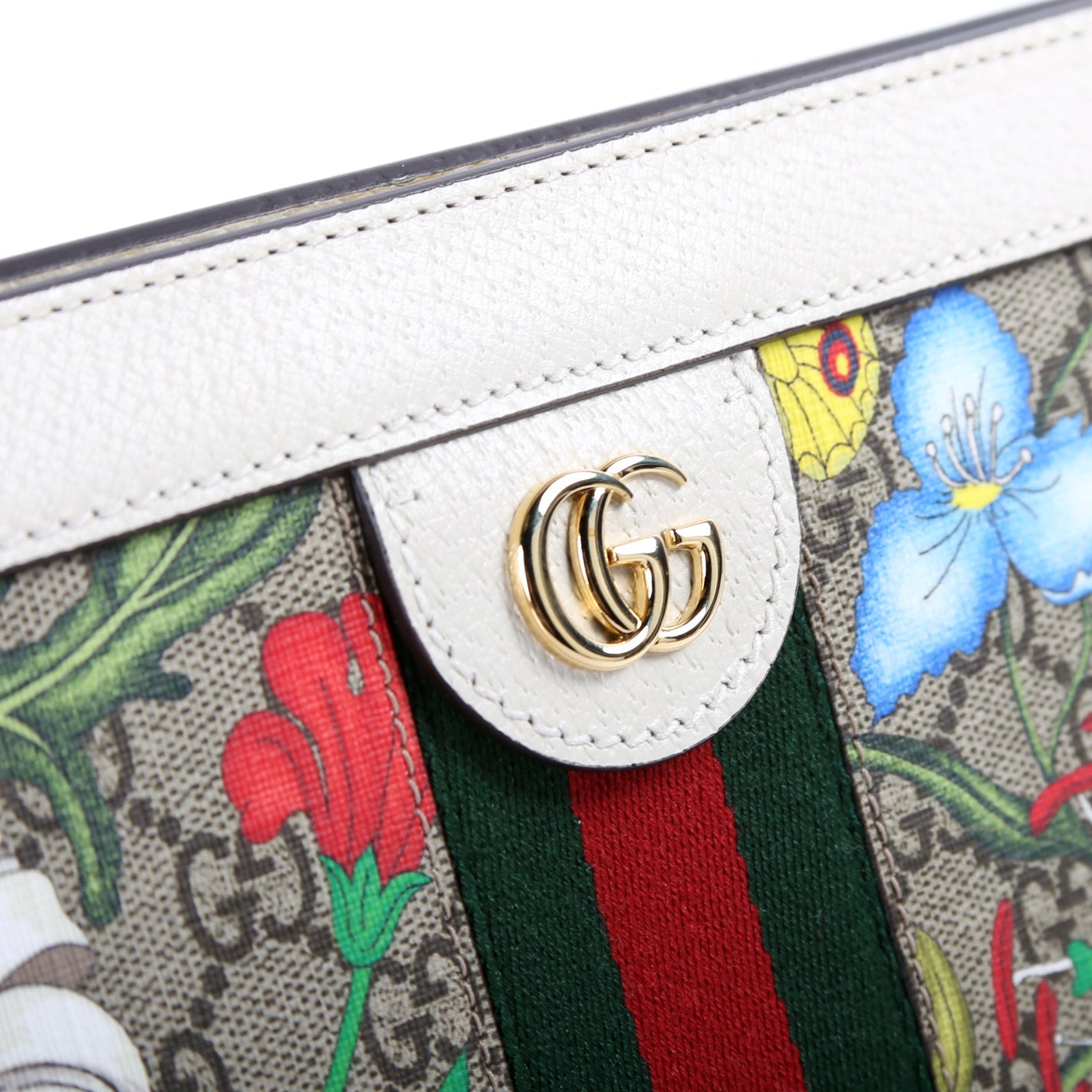 503877 GG Supreme Flora Ophidia Small Chain White