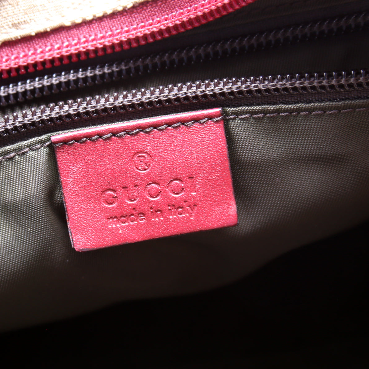 131230 GG Canvas Web Bucket Tote Red