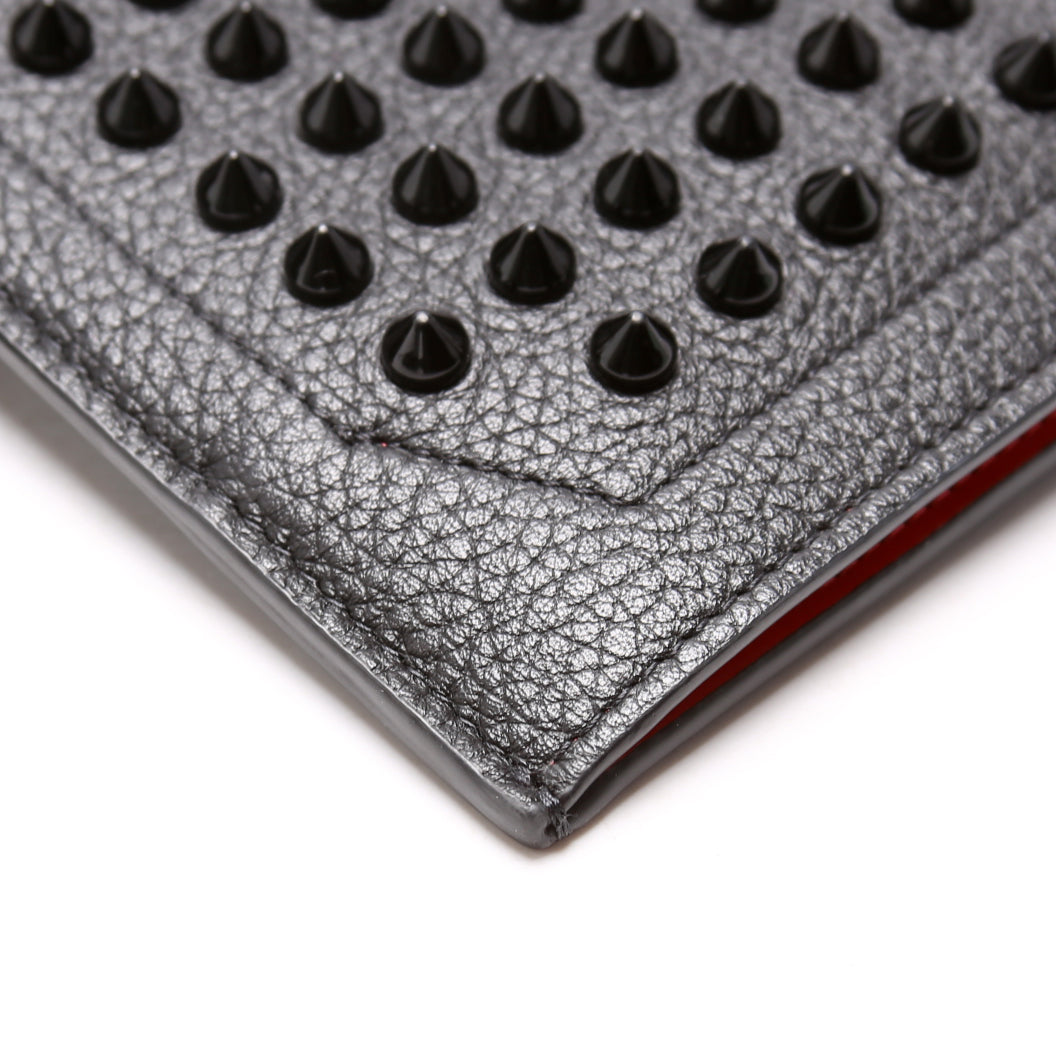 Loubilab Spikes Calfskin Phone Pouch Crossbody Black