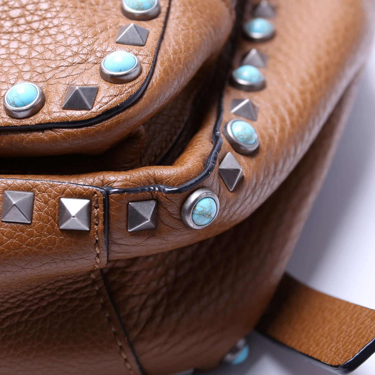 Rolling Rockstud Backpack Brown