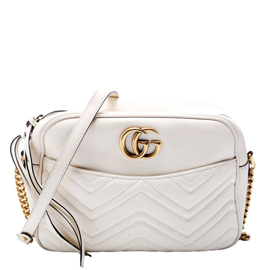 443499 GG Marmont Medium Chain Bag Cream