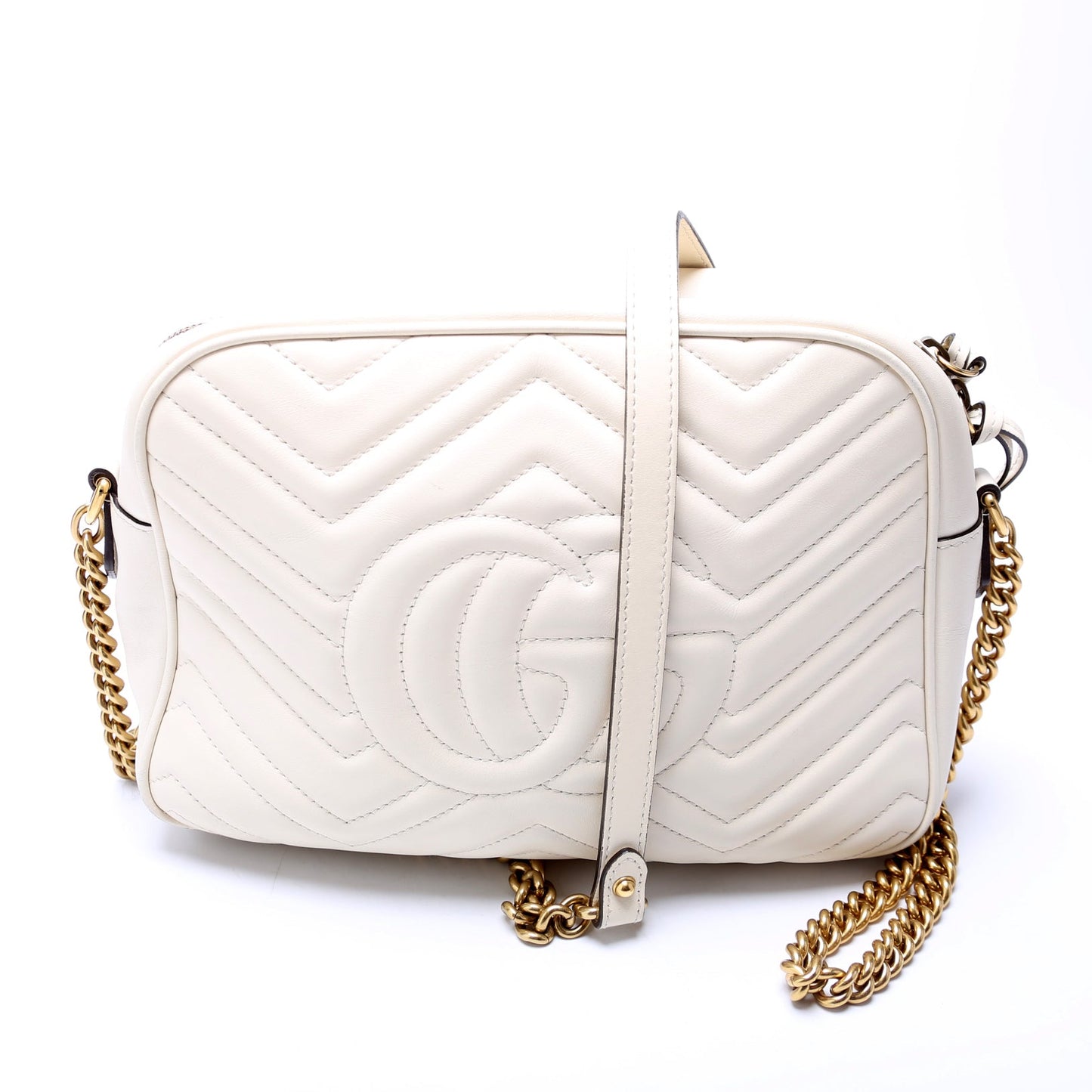 443499 GG Marmont Medium Chain Bag Cream