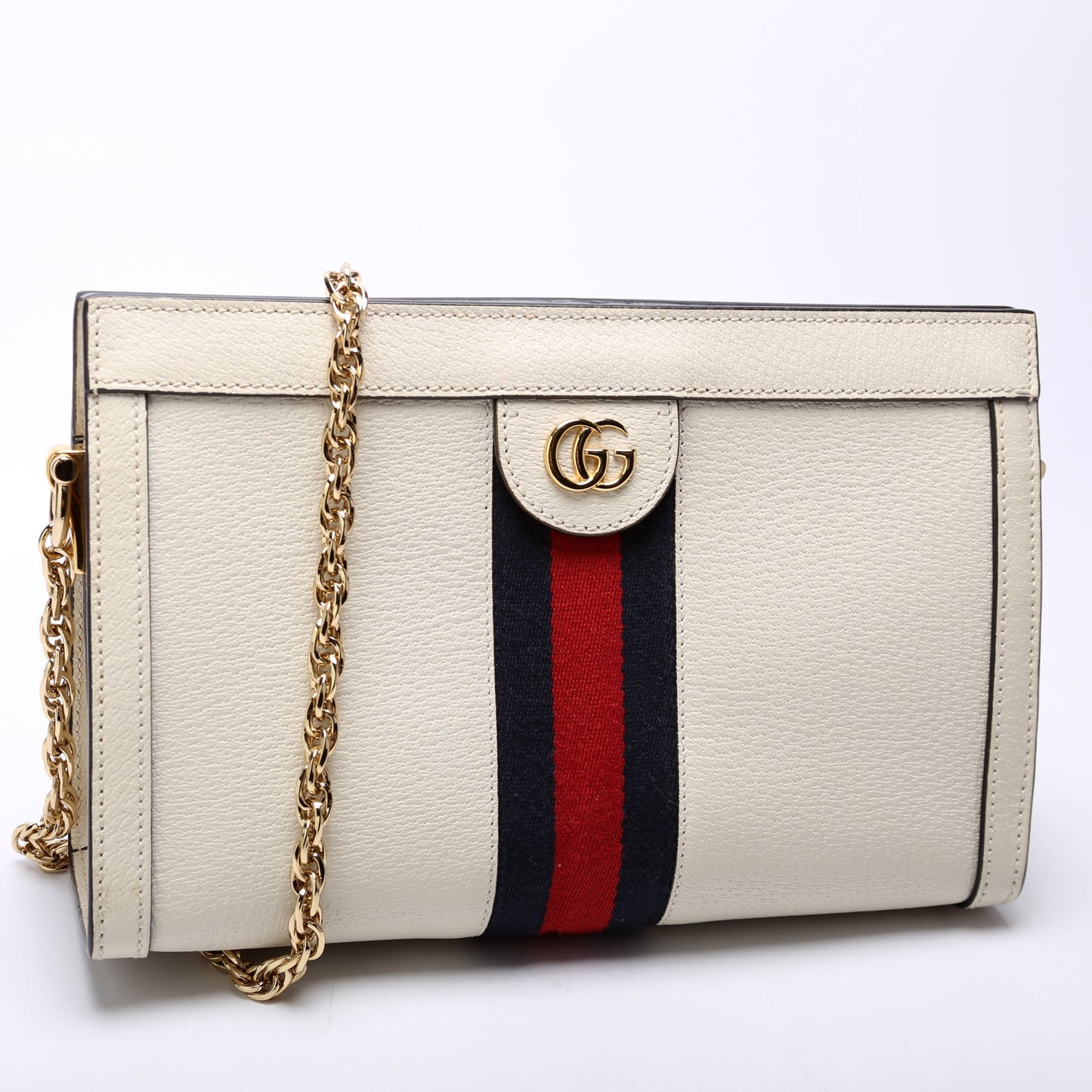 503877 Ophidia Leather Shoulder Small Cream