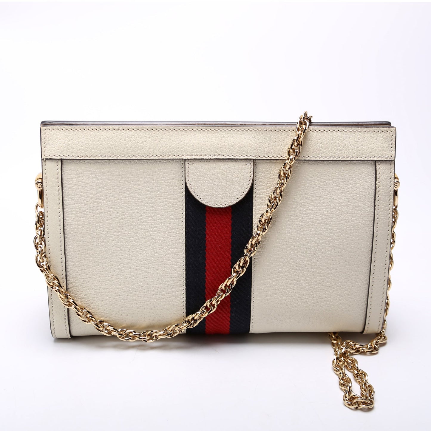503877 Ophidia Leather Shoulder Small Cream