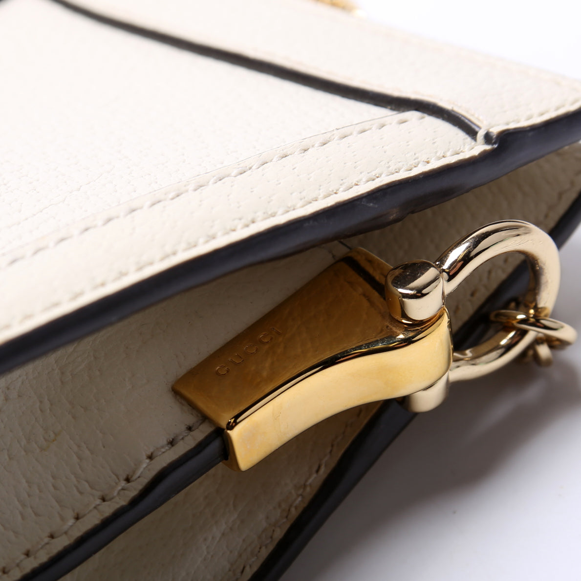503877 Ophidia Leather Shoulder Small Cream