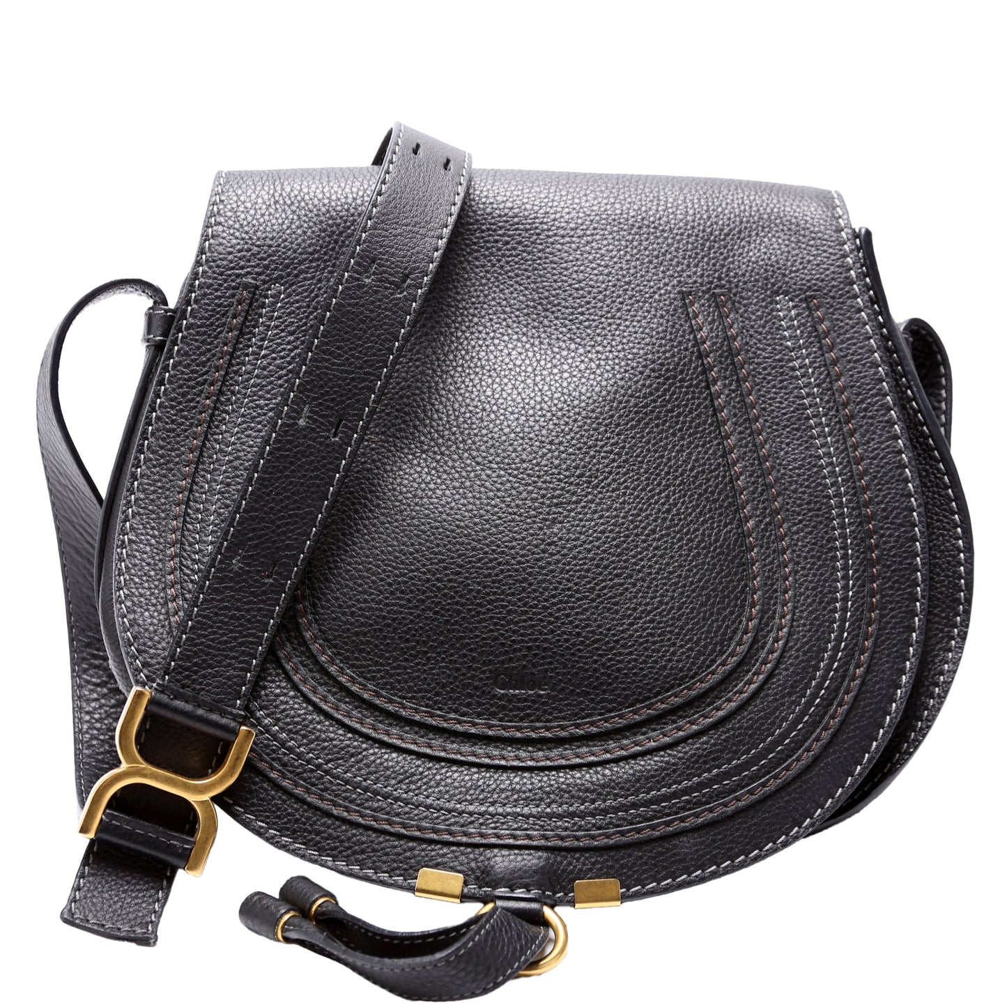 Marcie Saddle Bag Crossbody Medium Black