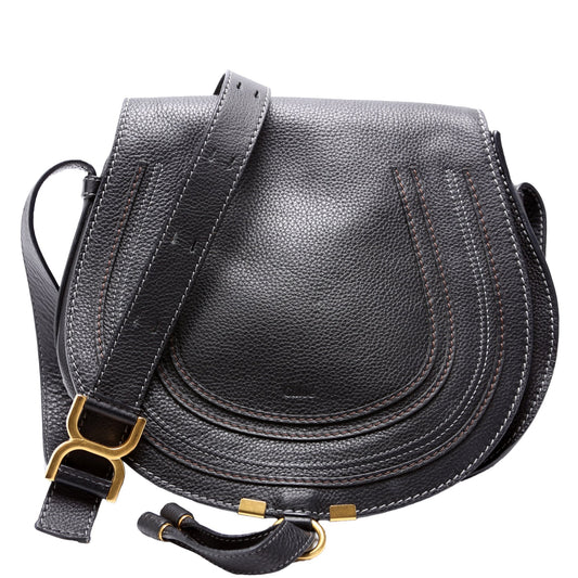 Marcie Saddle Bag Crossbody Medium Black