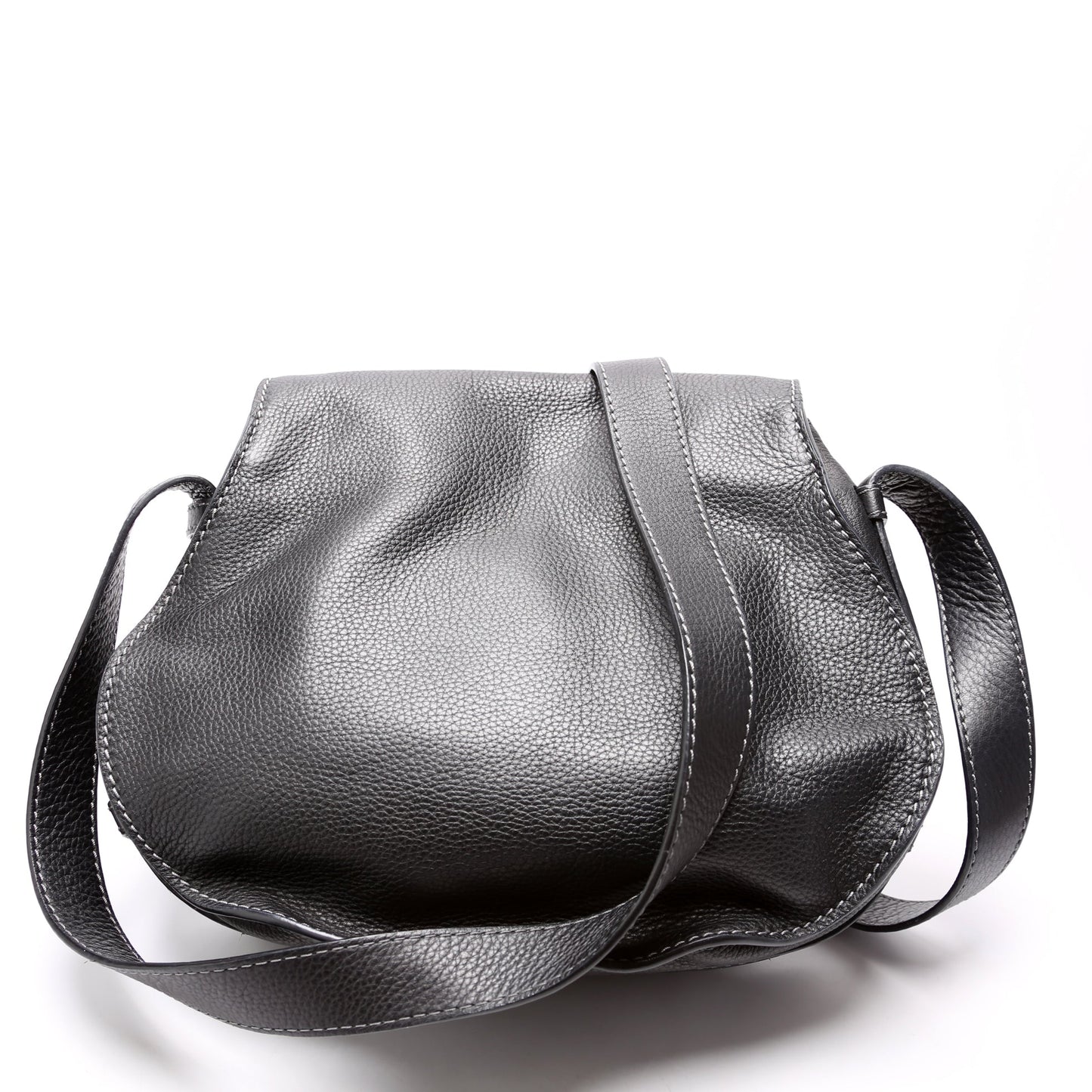 Marcie Saddle Bag Crossbody Medium Black