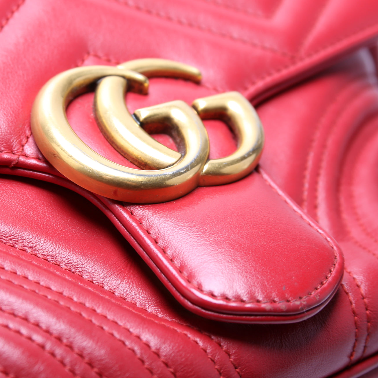 498110 GG Marmont Small Top Handle Red