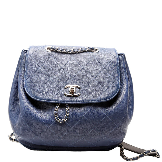 CC Flap Drawstring Backpack Caviar 24M Blue