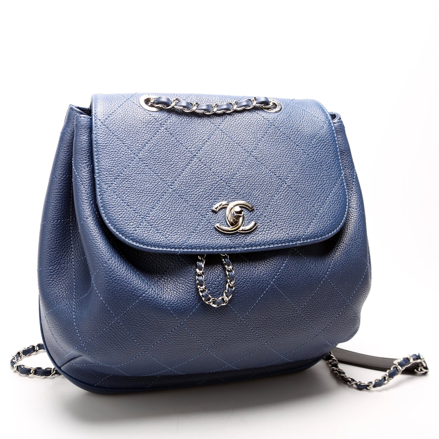 CC Flap Drawstring Backpack Caviar 24M Blue