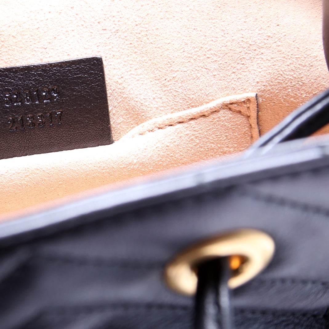 528129 Marmont Mini Backpack Leather Black