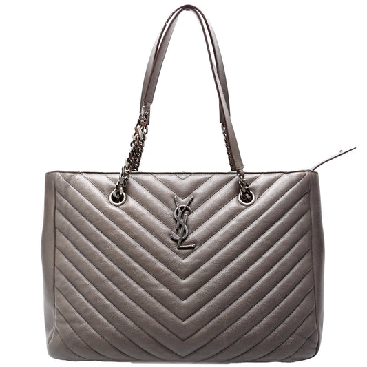 392739 Chevron Large Tote Sheepskin Grey