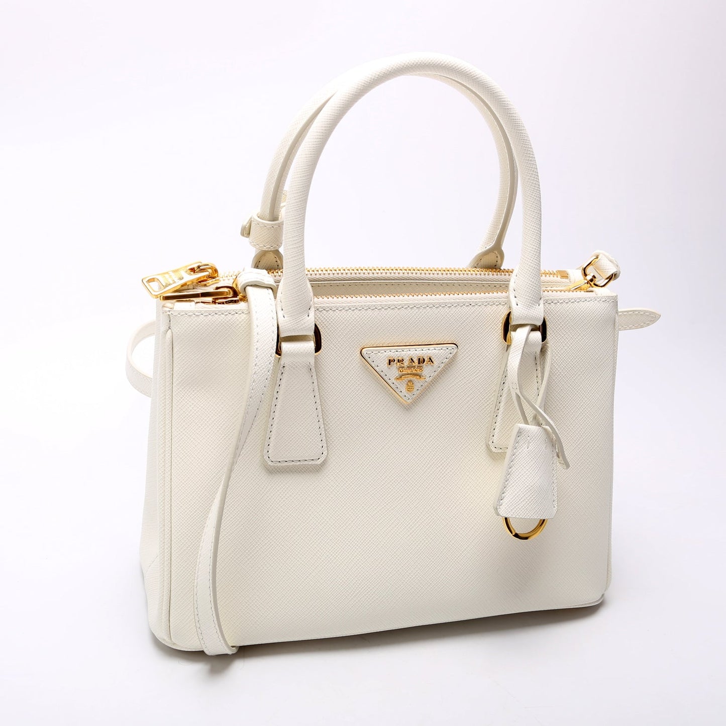 1BA896 Saffiano Lux Small Galleria White