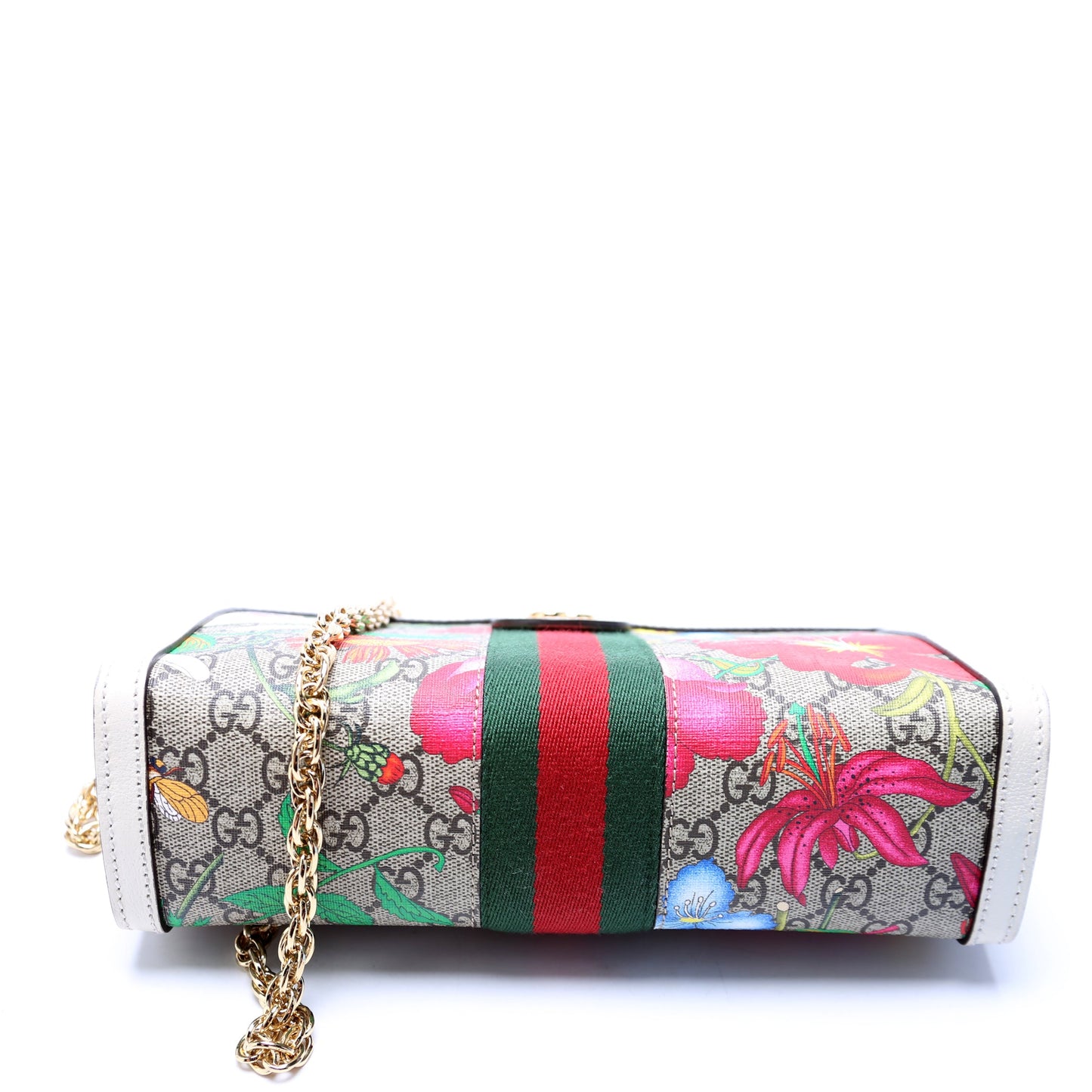 503877 GG Supreme Flora Ophidia Small Chain White