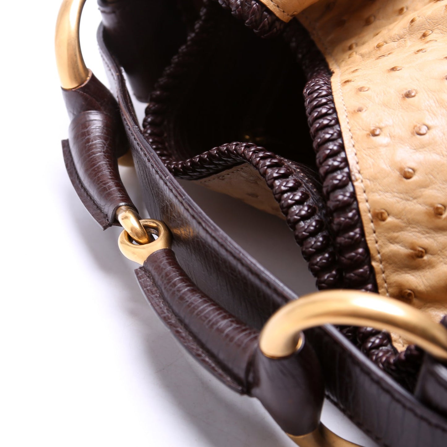 114900 Ostrich Horsebit Hobo Tan