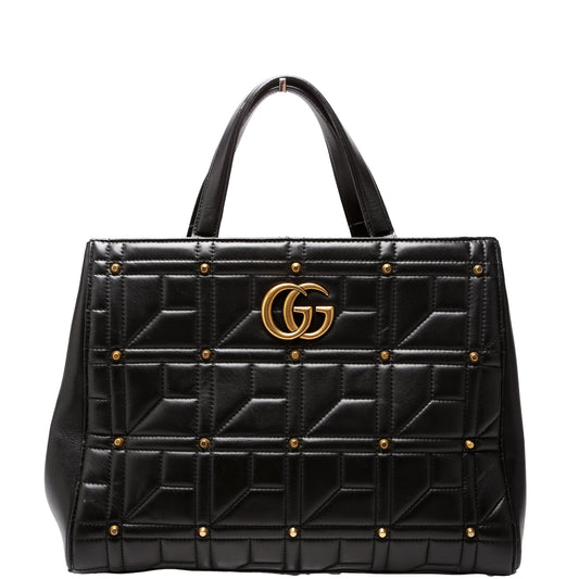 443505 Marmont Studded Top Handle Black