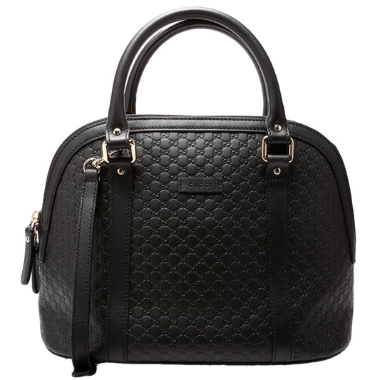 449663 Guccissima Dome Bag Medium Black
