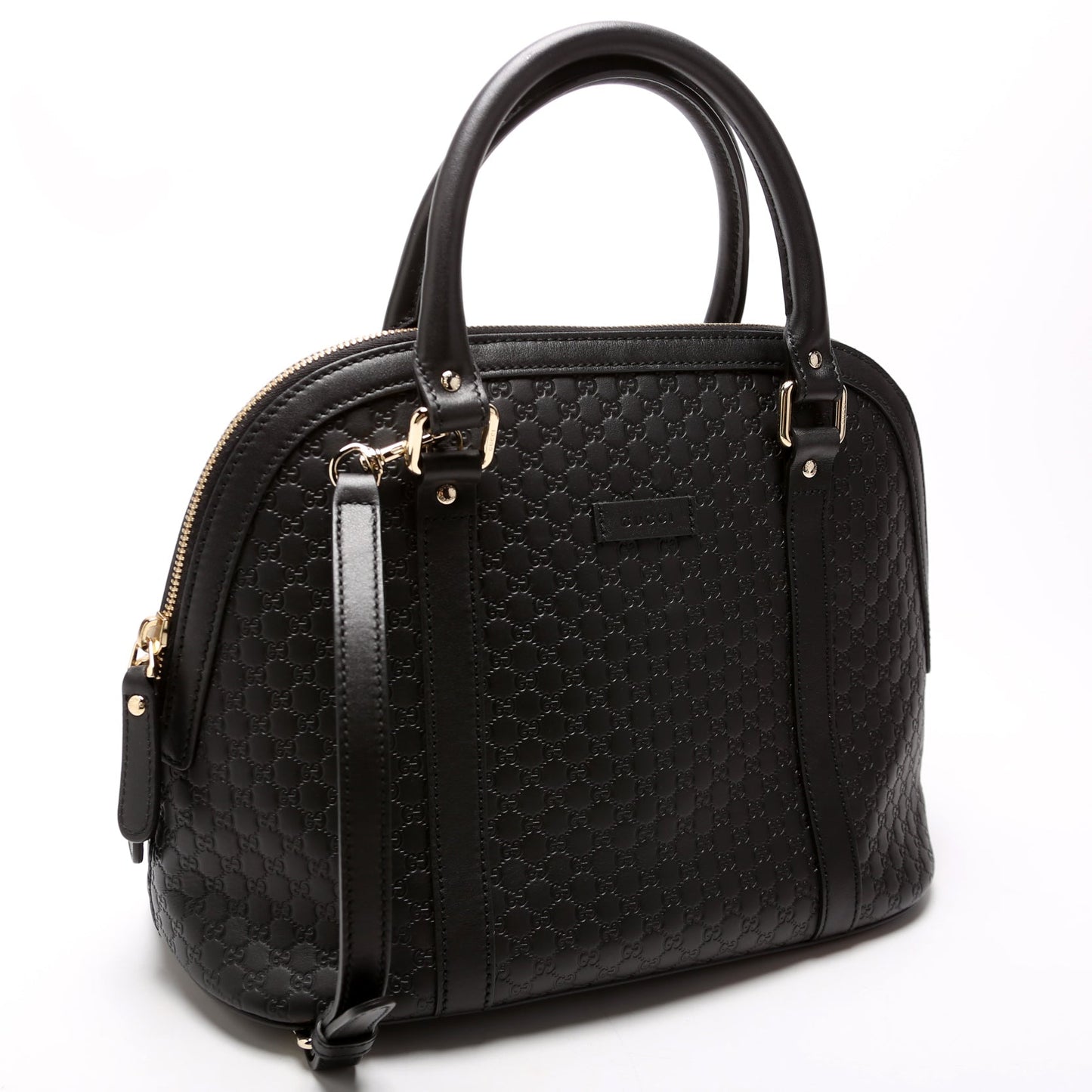 449663 Guccissima Dome Bag Medium Black