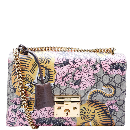 409486 Padlock GG Supreme Bengal Shoulder Medium Multicolor