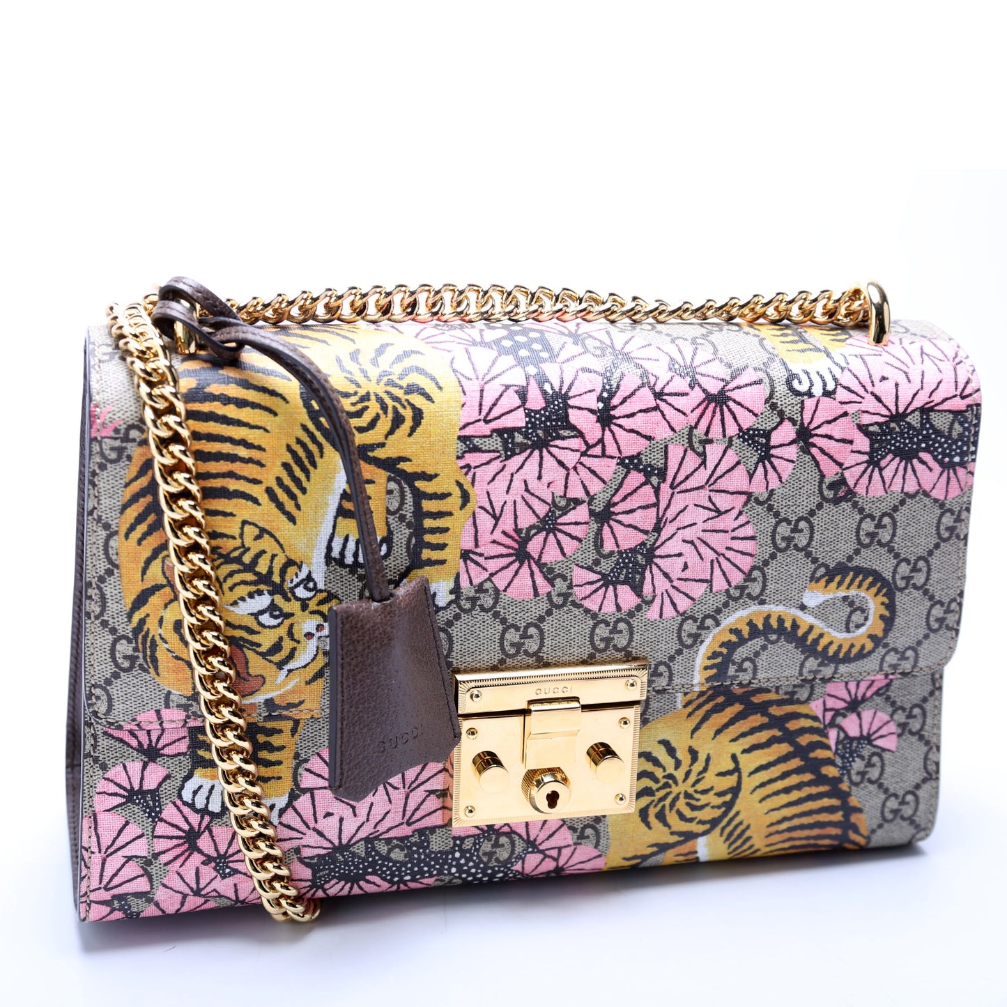409486 Padlock GG Supreme Bengal Shoulder Medium Multicolor