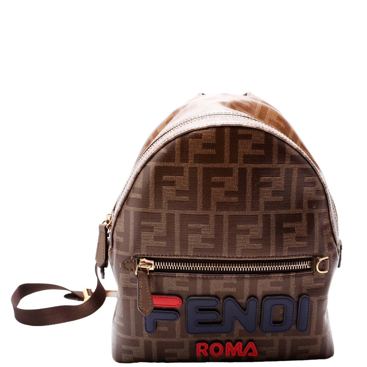 Fila FF Glazed Canvas Mini Backpack Brown