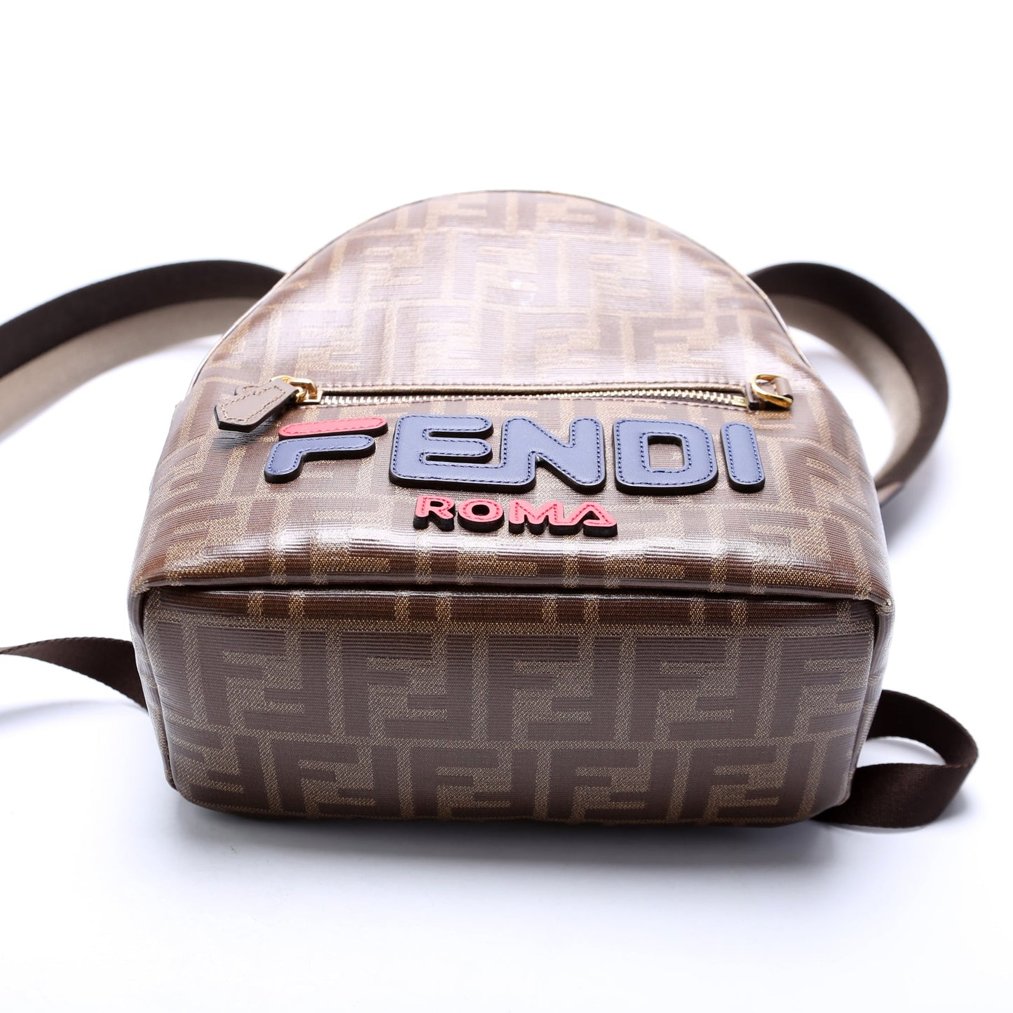Fila FF Glazed Canvas Mini Backpack Brown