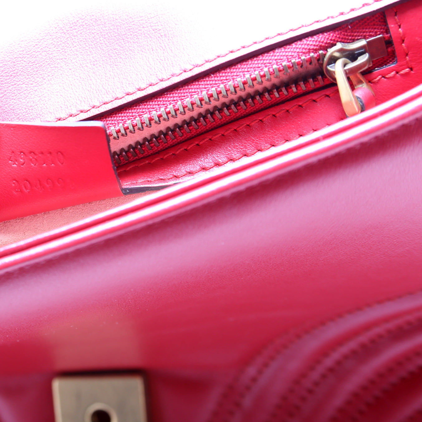 498110 GG Marmont Small Top Handle Red