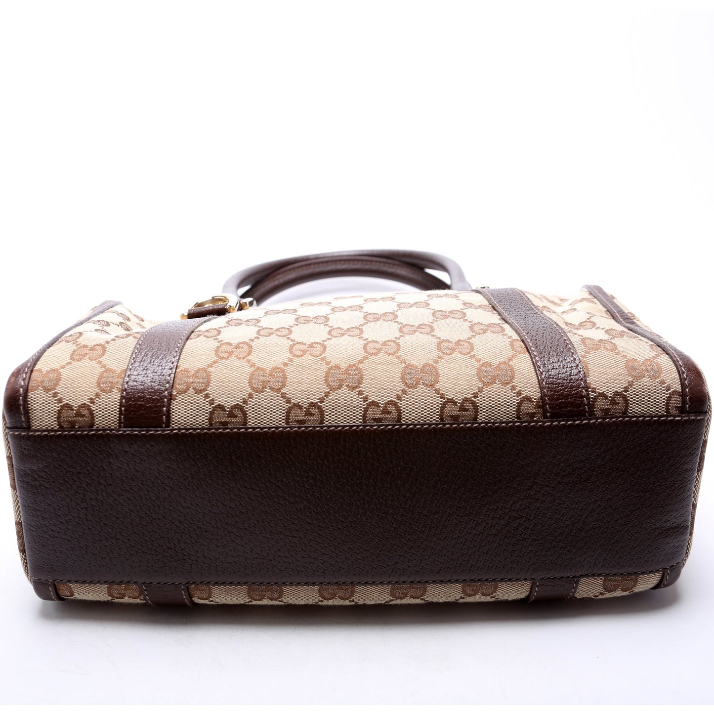 130942 GG Canvas Small Abbey Boston Bag Brown