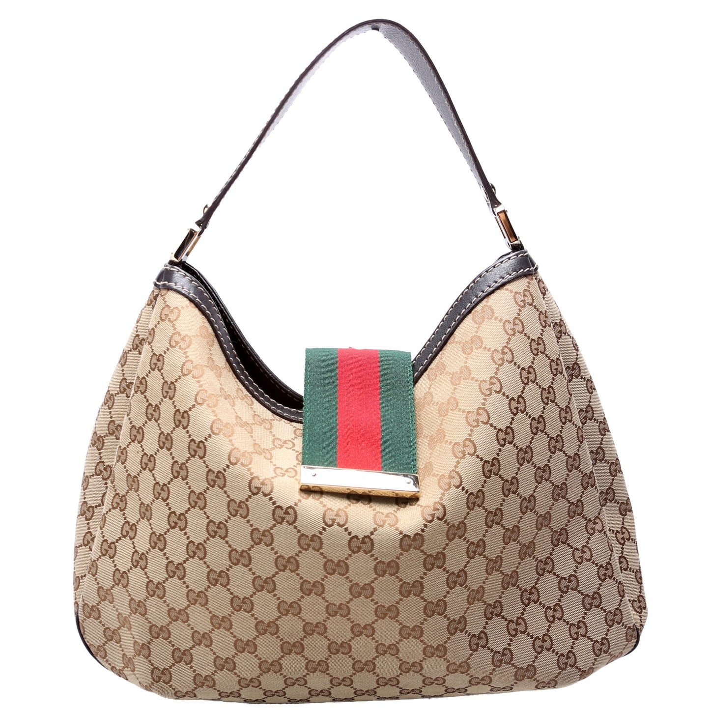 233604 GG Canvas New Ladies Web Large Hobo