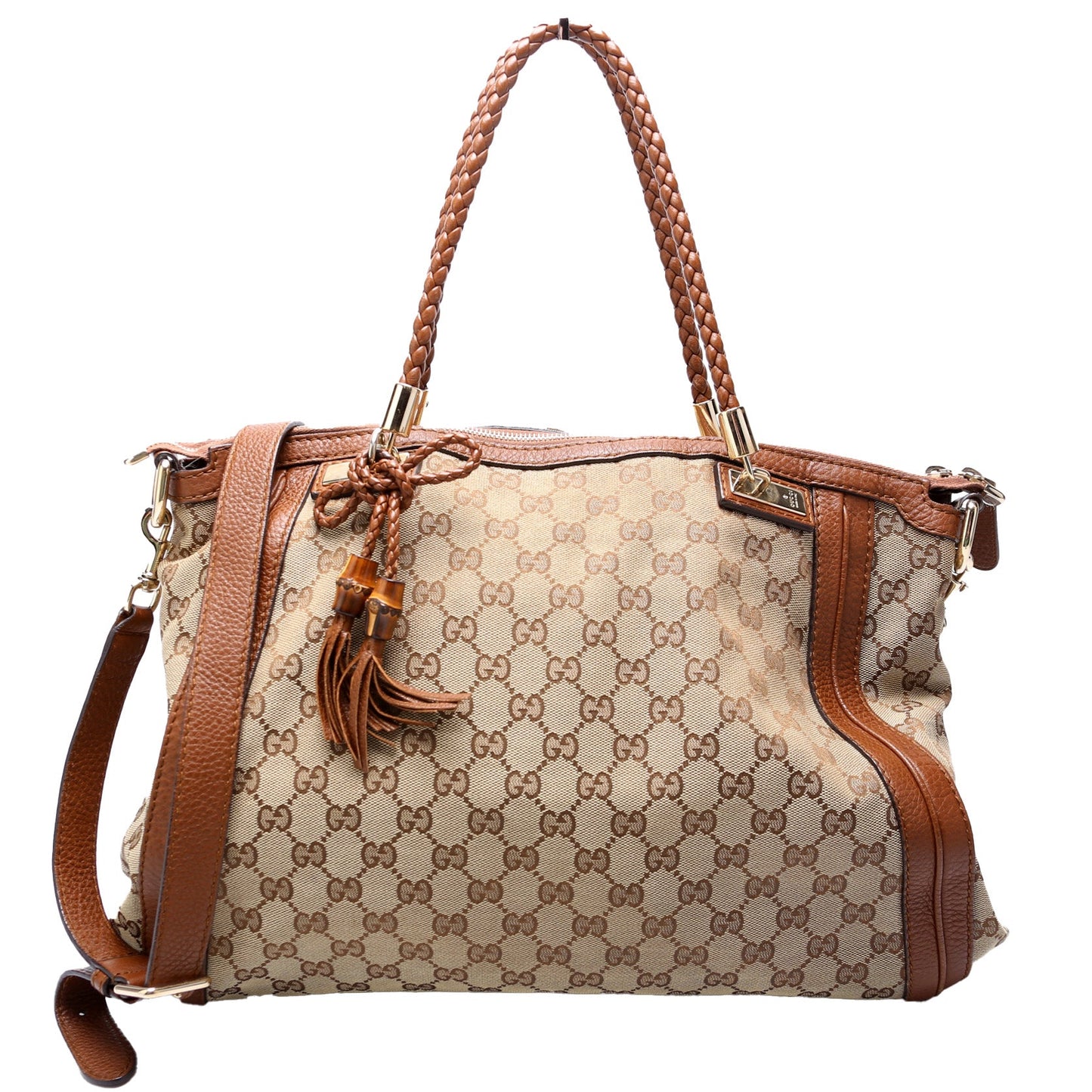269946 GG Canvas Bella Top Handle Bag Brown