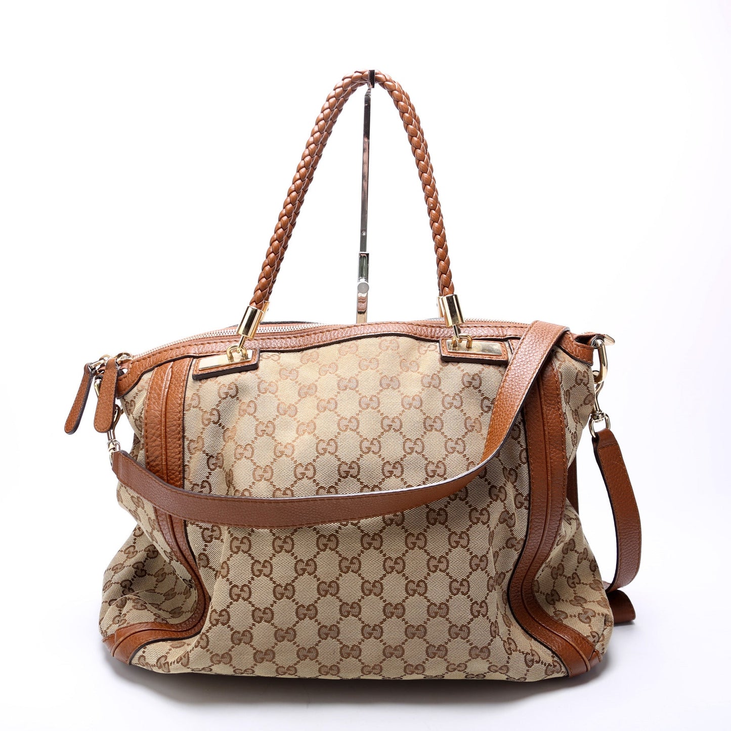 269946 GG Canvas Bella Top Handle Bag Brown